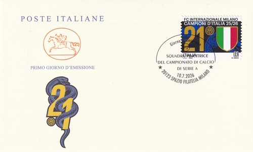 Inter campione italia - d'italia, fdc